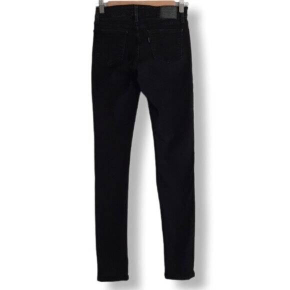 LEVI'S 711 Skinny Black Jeans Mid Rise Waterless Sz 25 - Picture 6 of 12
